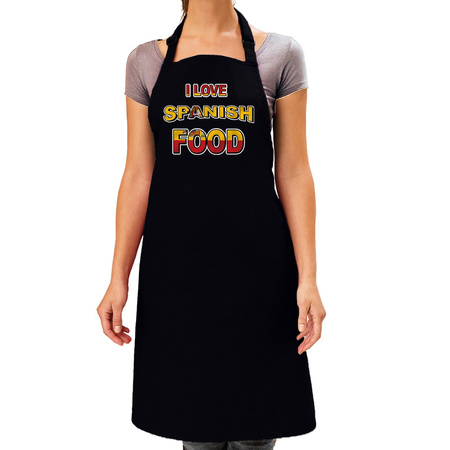 I love Spanish food bbq kitchen apron black for women
