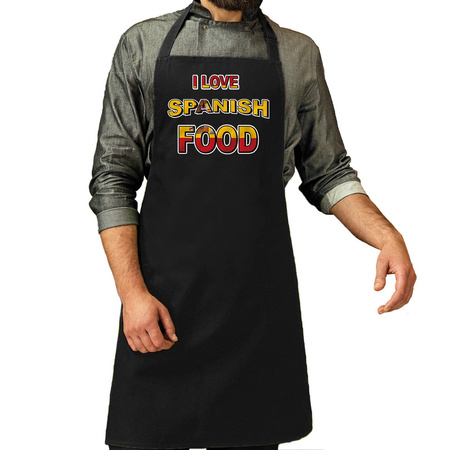 I love Spanish food bbq kitchen apron black for men