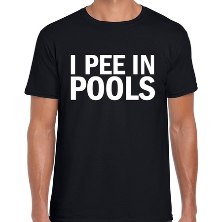 I pee in pools fun text t-shirt for men black