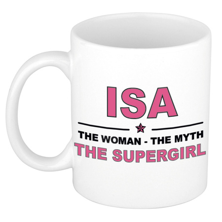 Isa The woman, The myth the supergirl cadeau koffie mok / thee beker 300 ml