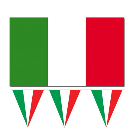Italie vlaggen versiering set binnen/buiten 3-delig
