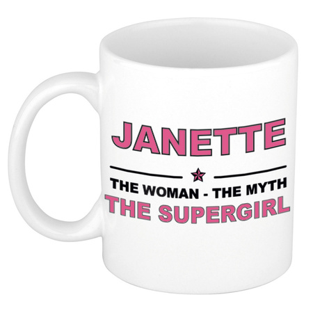 Janette The woman, The myth the supergirl cadeau koffie mok / thee beker 300 ml