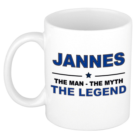Jannes The man, The myth the legend cadeau koffie mok / thee beker 300 ml