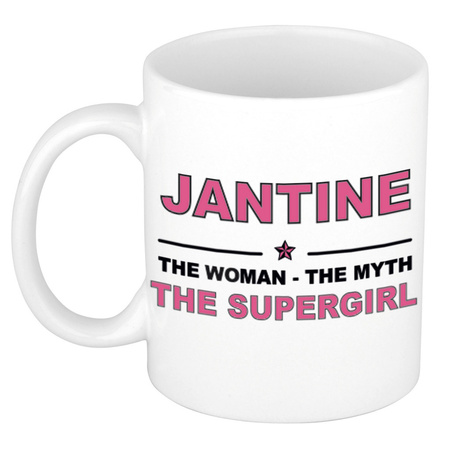 Jantine The woman, The myth the supergirl cadeau koffie mok / thee beker 300 ml