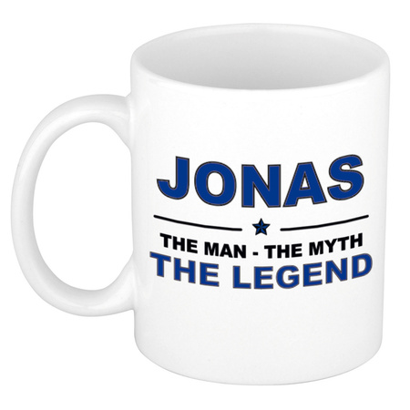 Jonas The man, The myth the legend cadeau koffie mok / thee beker 300 ml