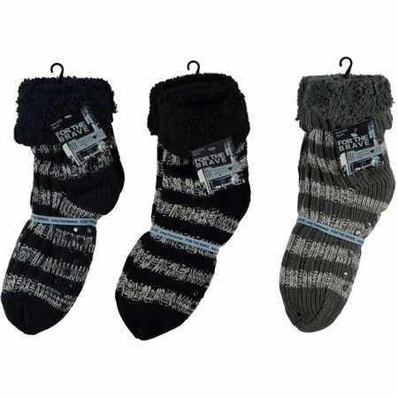 Garderobe Lam Analytisch Jongens huissokken/slofsokken met streep zwart - Huis sokken/Slof sokken -  Bellatio warenhuis