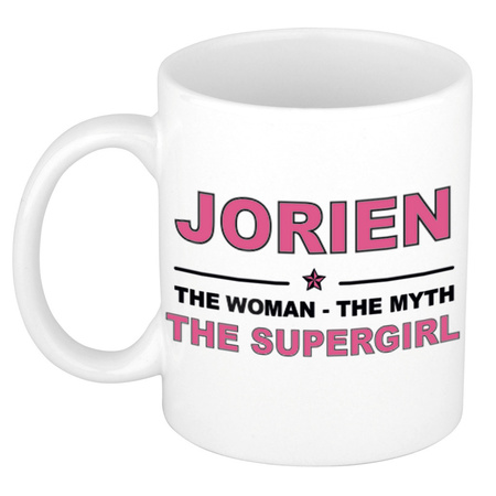 Jorien The woman, The myth the supergirl cadeau koffie mok / thee beker 300 ml