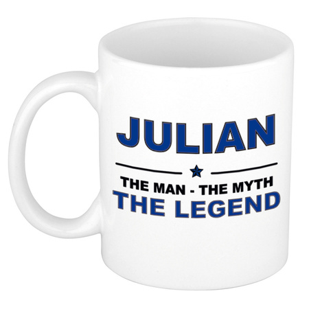 Julian The man, The myth the legend cadeau koffie mok / thee beker 300 ml