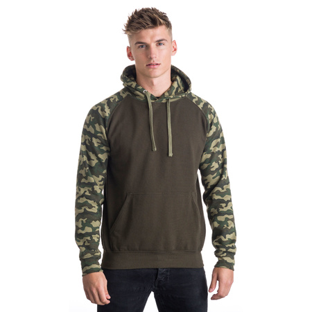 Just Hoods capuchon sweater camouflage/green voor heren