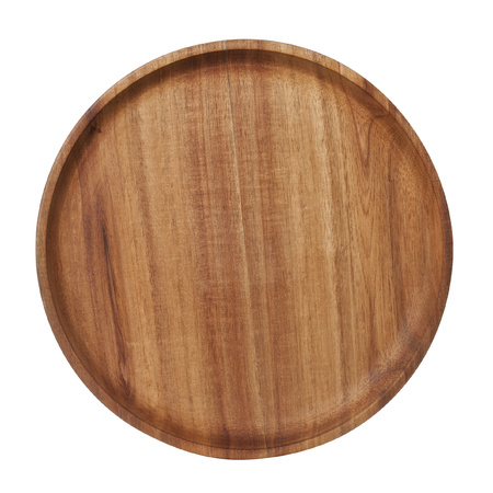 Candle plate brown wood D22 cm