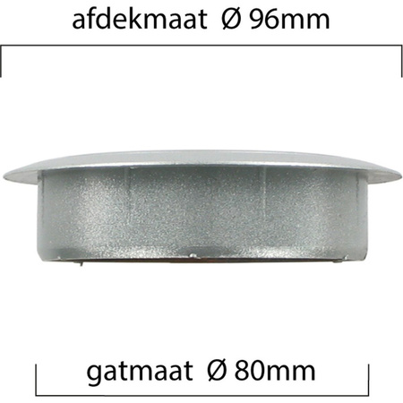 Kabeldoorvoer aluminium zilver 80 mm
