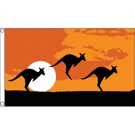 Kangaroo theme Australia flag 90 x 150 cm
