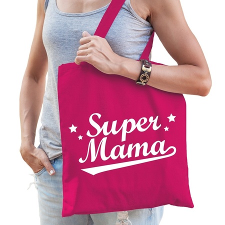 Super mama cotton bag pink