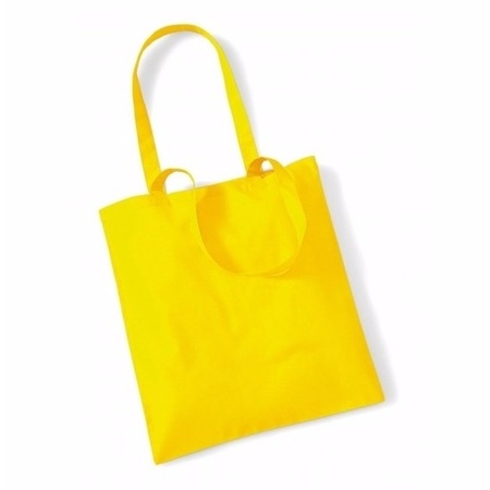 Cotton tote bag yellow 42 x 38 cm