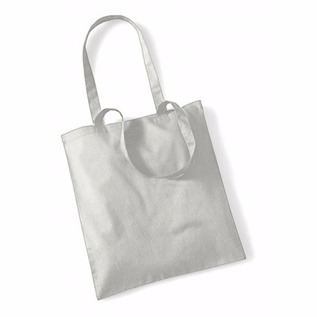 Cotton tote bag light grey 42 x 38 cm