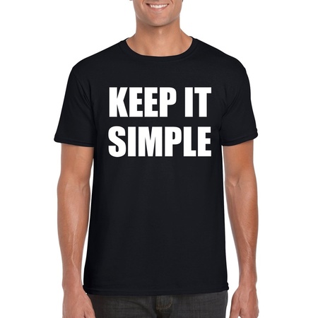 Keep it simple tekst t-shirt zwart heren
