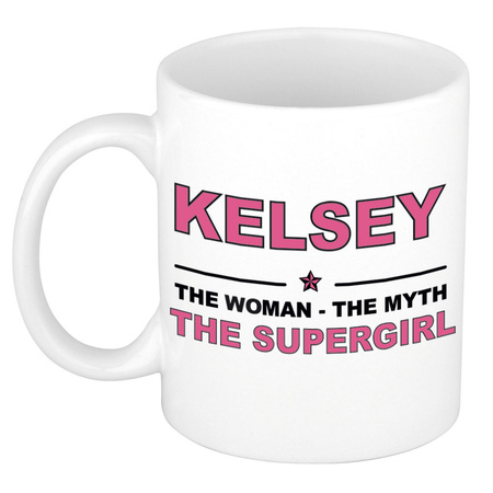 Kelsey The woman, The myth the supergirl cadeau koffie mok / thee beker 300 ml