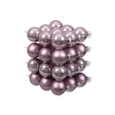 Kerstballen - 36x st - salie paars/lichtpaars - 6 cm - glas - mat/glans