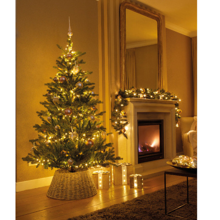 Kerstboomrok/kerstboommand grijs D70 x H28 cm voor een kerstboom tot 240 cm