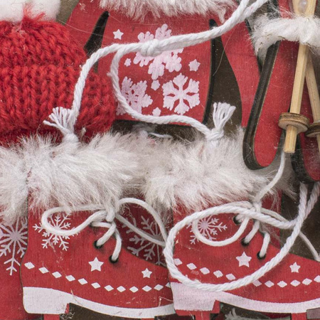 Kersthangers winter thema - 10x st - rood - hout -12/13 cm - kerstornamenten