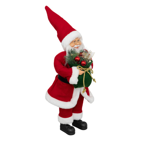 Kerstman pop/kerstpop beeld/figuur - H50 cm - rood - staand