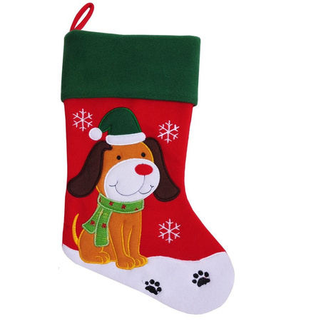 Theoretisch schoolbord wassen Kerstsok voor de hond 45 cm huisdier kerstsokken - Kerst sokken - Bellatio  warenhuis