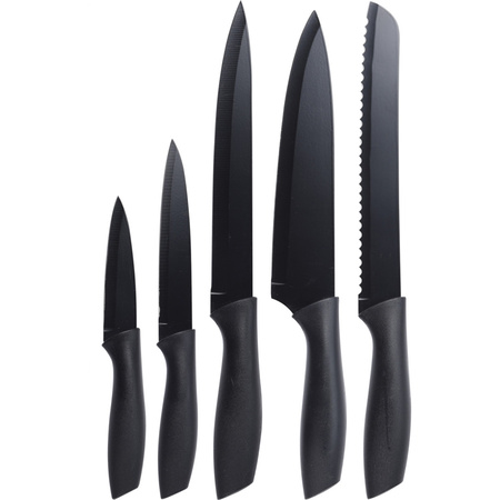 Kitchen Knives set of 5 pieces black SS