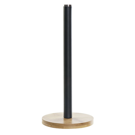Kitchen roll holder bamboo wood black 15 x 34 cm