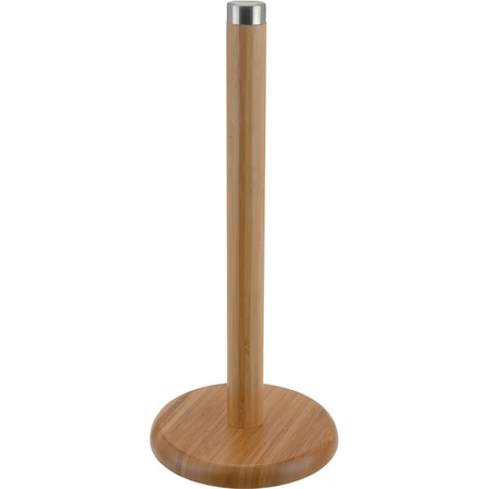 Keukenrolhouder - staand - bamboe hout - D14 x H32 cm