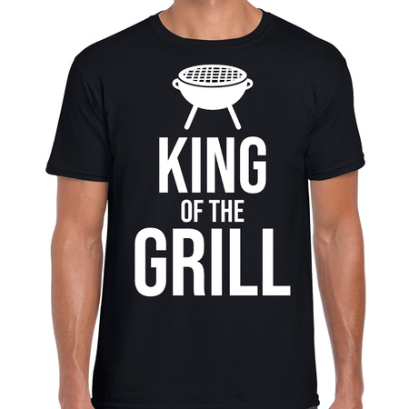 King of the grill bbq / barbecue cadeau t-shirt zwart voor heren