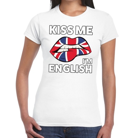 Kiss me I am English t-shirt wit dames