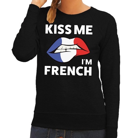 Kiss me I am French sweater zwart dames