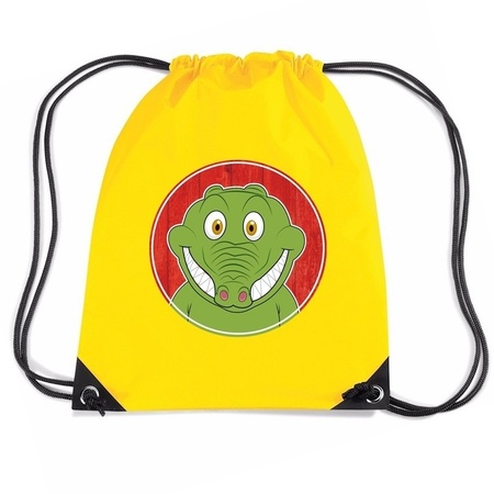 Krokodillen rugtas / gymtas geel voor kinderen