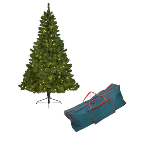 Kunst kerstboom Imperial Pine met verlichting 180 cm inclusief opbergzak