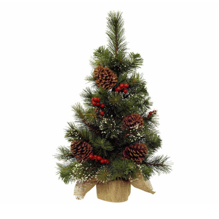 Kunstboom/kunst kerstboom met kerstversiering 60 cm