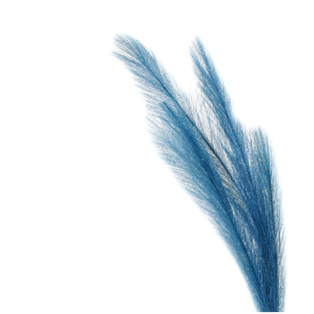 Kunstgras/rietgras/takken/losse steel - pluimen pampasgras - blauw - 80 cm