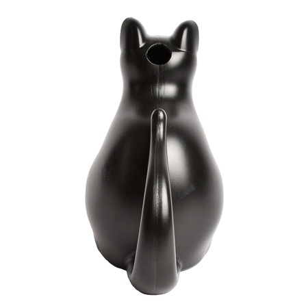Kunststof dieren gieter poes/kat  zwart 3 liter