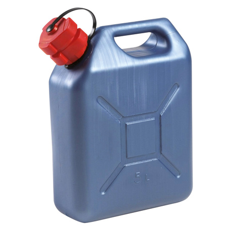 Kunststof jerrycan blauw voor brandstof 5 liter L24 x B11 x H30 cm