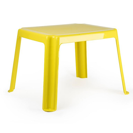 Kunststof kindertafel/bijzettafel - geel - 55 x 66 x 43 cm - camping/tuin/kinderkamer