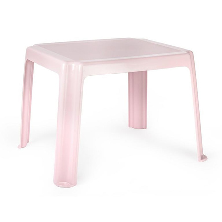 Kunststof kindertafel/bijzettafel - roze - 55 x 66 x 43 cm - camping/tuin/kinderkamer
