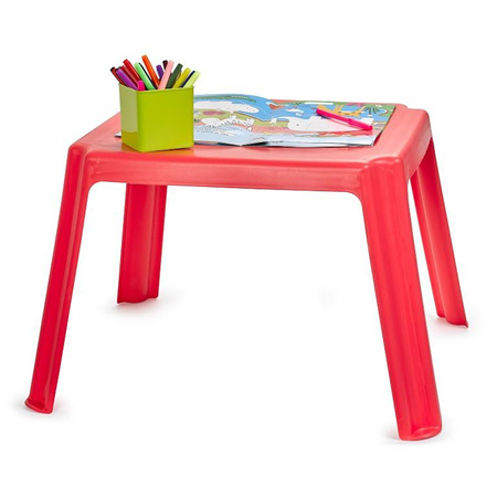 Kunststof kindertafel/bijzettafel - steenrood - 55 x 66 x 43 cm - camping/tuin/kinderkamer