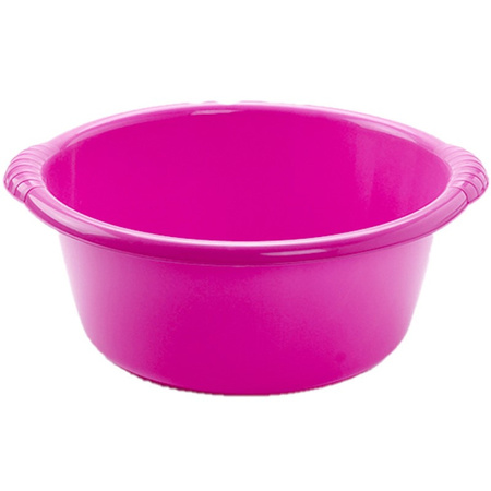 Kunststof teiltje/afwasbak rond 10 liter roze