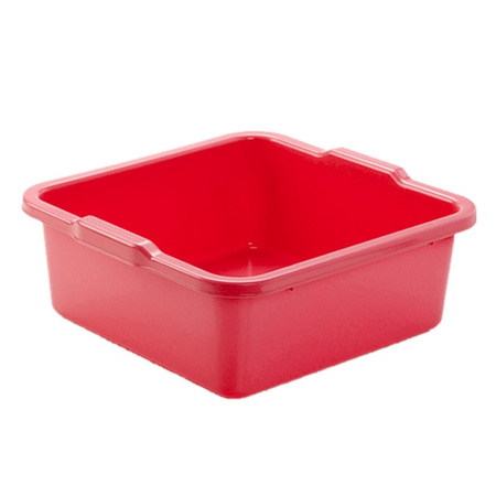 Plastic wash tub square 8 liter red