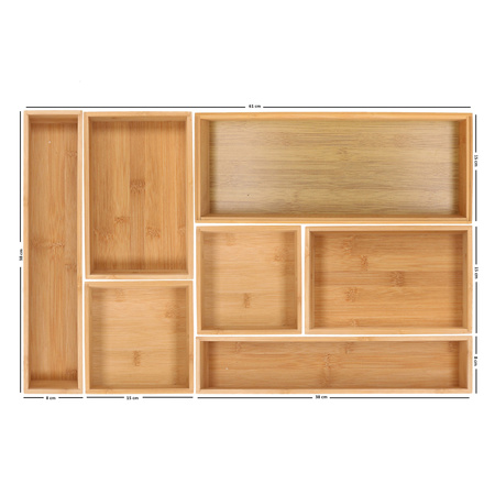 Drawer organize set - Tidy Smart - 7-piece - bamboo - 40 x 60 cm - storage system