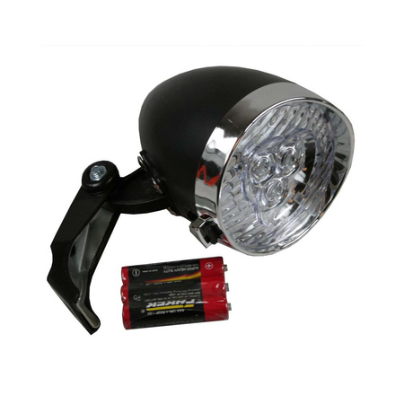 Set fietsverlichting klassieke koplamp en achterlicht LED spatbordmontage met reflector