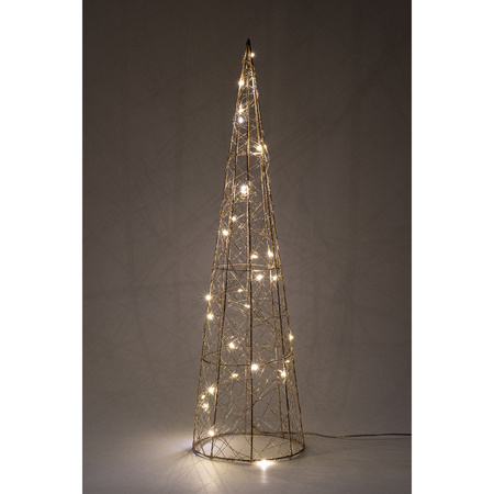 Christmas decoration cone shape tree lamp gold H60