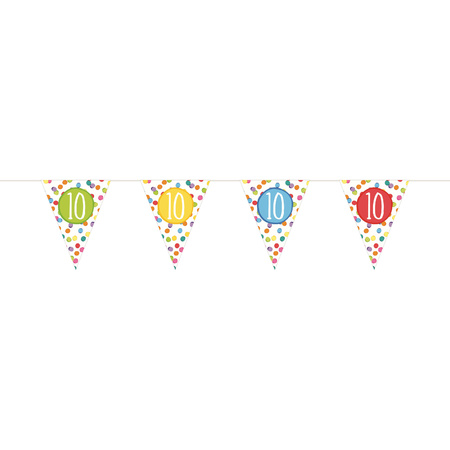 Leeftijd verjaardag 10 jaar geworden feestpakket vlaggetjes/ballonnen