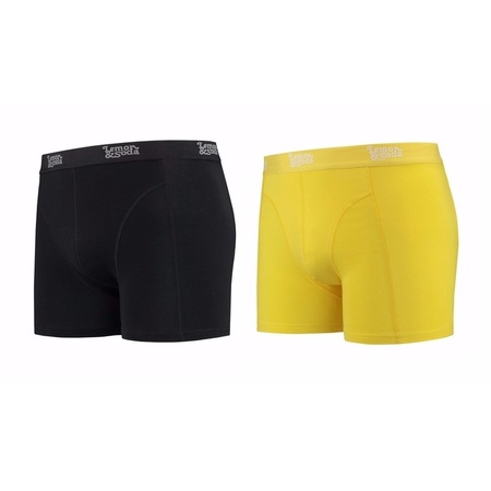 Lemon and Soda boxershorts 2-pack black and yellow XL