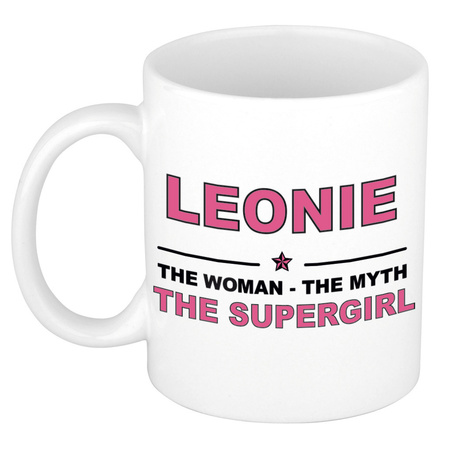 Leonie The woman, The myth the supergirl cadeau koffie mok / thee beker 300 ml