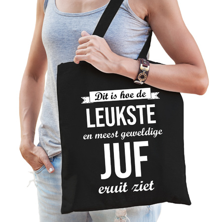 Leukste juf present tas black for women